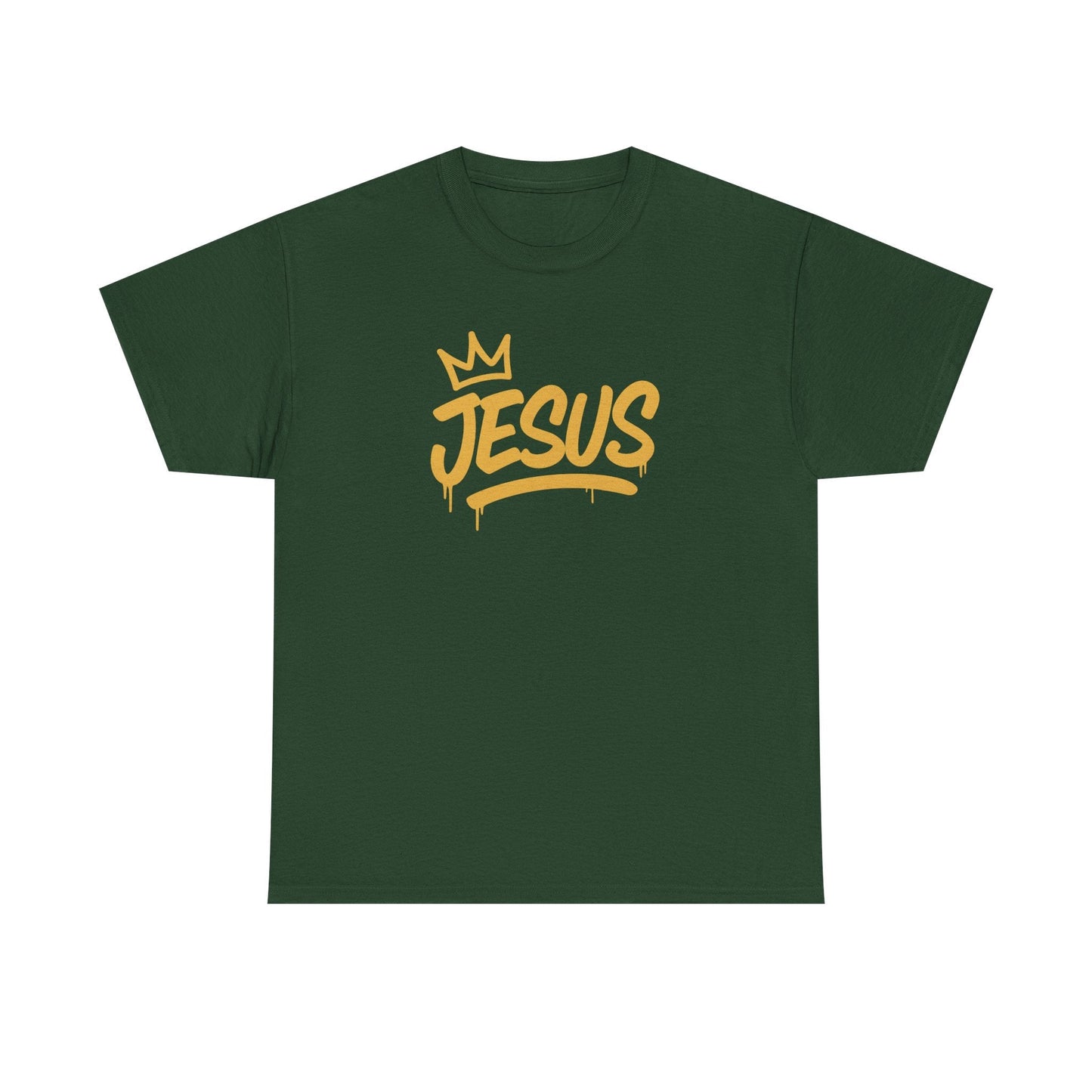 Jesus Crown Tee — Gold Script Inspirational T-Shirt